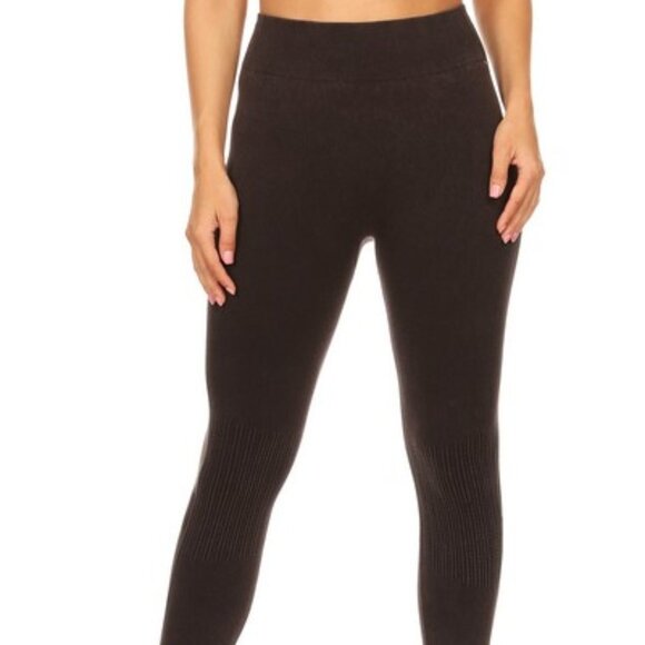 Pants - Moto Texture Detailed Seamless Tights